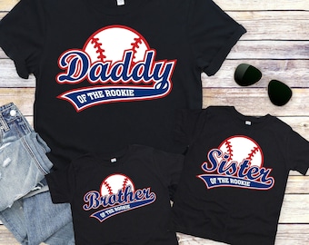 Daddy of the Rookie Tee, Birthday Boy Tee, Baseball Themed Shirts, Baseball Shirt,Rookie of the Year Tee,Supporter Dad Tee,Baseball Matching