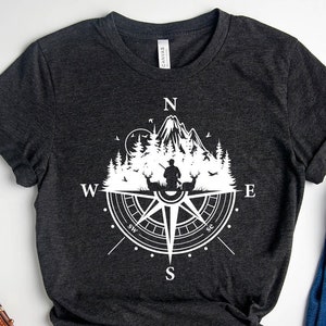 Compass Shirt, Camping Shirt, Compass Gift, Adventure Shirt, Hiking Shirt,Hunting Shirt,Mountain Compass Shirt,Wanderlust Shirt,Nature Shirt