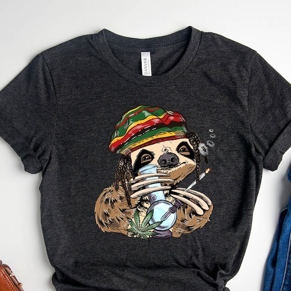 Sloth Smoking Weed Shirt, Sloth Vintage Retro T-Shirt, Sloth Shirt, Sloth Lovers Gifts, Funny Sloth Tee, Smoking Shirt, Weed Lover Shirt