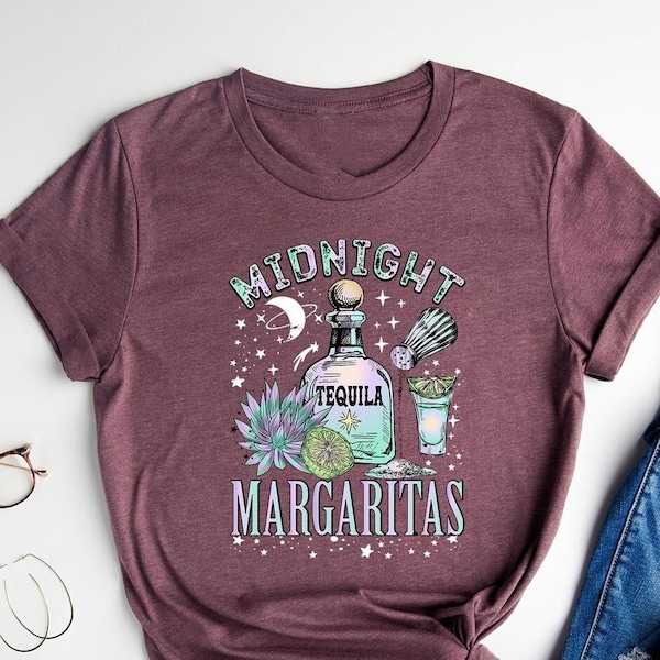 Midnight Margaritas Tequila Funny Wizard Shirt, Witchy Witchy Tee, Drinking Margaritas Shirt, 2023 Halloween Party Tee, Wizard Halloween Tee