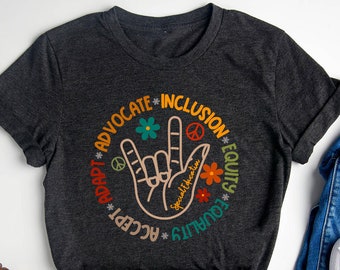 Special Education Teacher Shirt, Advocate Inclusion Equity Equality Accept Adapt Shirt, Inclusive Education Shirt, Gift For SPED Teacher