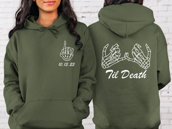 Til Death Bride Sweatshirt, Halloween Couple Sweatshirt, Bride Or Die Halloween Sweatshirt, Engaged Gothic Sweater, Halloween Wedding Hoodie