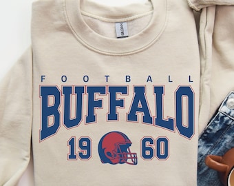 Buffalo Football Shirt, Retro Buffalo Football T-Shirts, Vintage NFL Shirts, Bills Football Shirt, Buffalo Fan Gifts, Trendy Sports Sweater