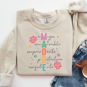 Madre Sweatshirt, Madre Definition Shirts, Latina Mom Sweater, Mother's Day Gift, Latina Mama Dia De Las Madres Shirt, Spanish Mother Tee image 4