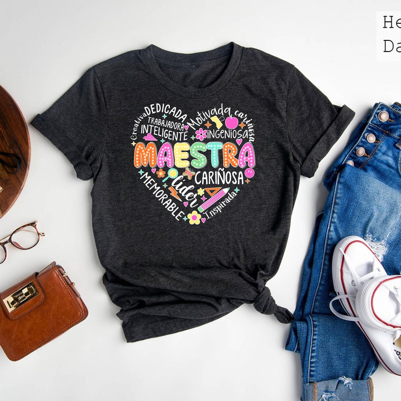 Maestra Teacher Shirt,Spanish Teacher Shirts,Bilingual Teacher Gift,Dual Language T-Shirt,Teacher Appreciation Shirts,Maestra Bilingüe Shirt bild 3
