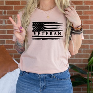 Fourth of July Veteran T-shirt, USA Flag Veteran Shirt, Army Veteran Gift, Veteran Day Shirt, Independence Day Shirt, Proud Veteran Shirt image 2
