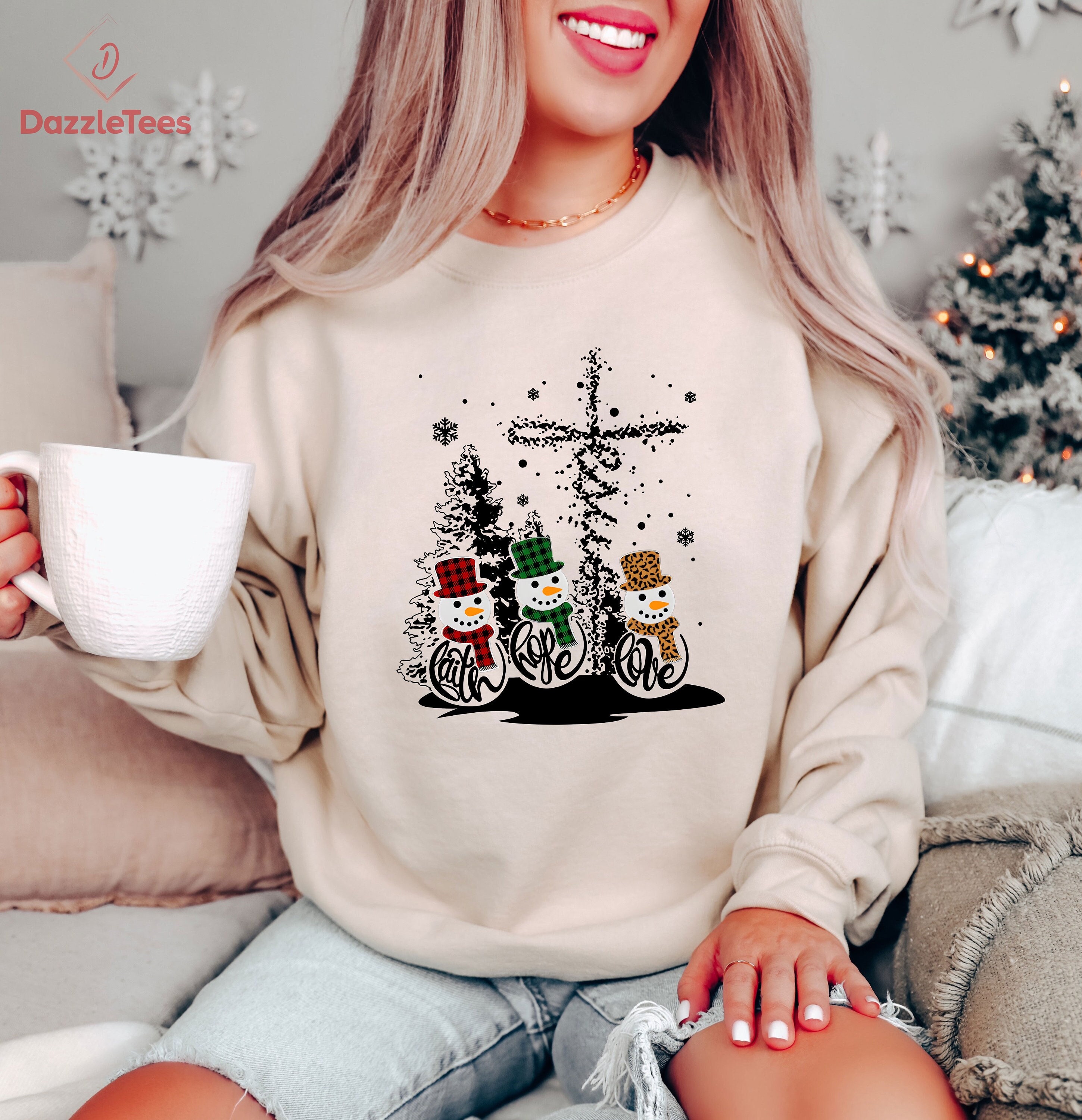 Cute Snowmen Christmas Holiday Sweatshirt, Trendy Christmas Party Hoodie, Snowy Christmas Vibes Crewneck, Christmas Winter Spirit Shirt