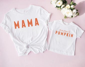 Matching Mama Mama's Pumpkin Shirts, Daddy's Pumpkin Shirt, Custom Family Pumpkin Shirt, Matching Pumpkin Patch Shirts,Fall Mommy and Me Tee