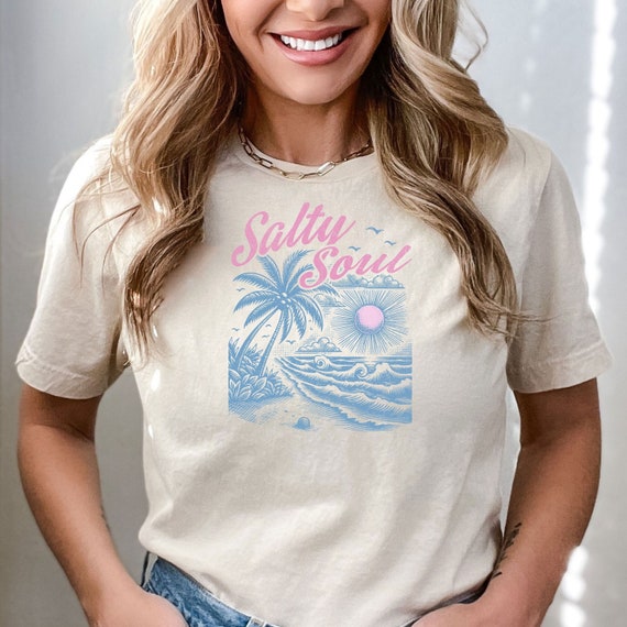 Salty Soul Shirt, Salty Beach Shirt, Beach Vibes Gift, Beach Vacation Group Shirts, Beach Family Tees,Summer Vibes Shirt,Trendy Summer Shirt