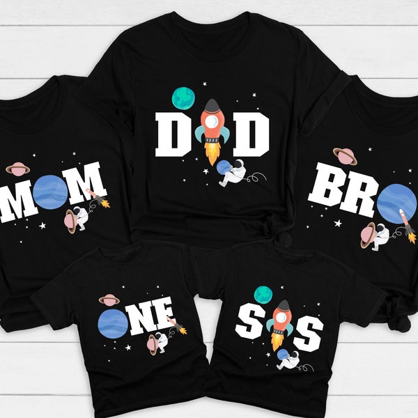Space Family Matching Shirts, First Birthday Family Shirt, Matching Family Shirts, Space Birthday Party ,Space Theme Party Family, Space Tee