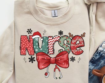 Christmas Nurse Sweatshirt, Christmas Nursing Sweater, Nurse Life Christmas Shirt, School Nurse Christmas, Stethoscope Christmas Nurse Crew
