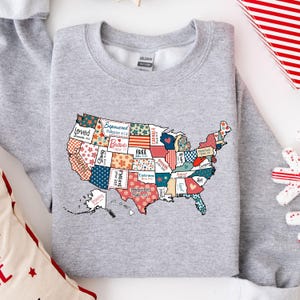 Bible Verse USA Map Shirt, Retro America Map Shirt, Religious 4th of July T-Shirt, Independence Day Tee, Floral America Shirt, Retro USA Tee image 2