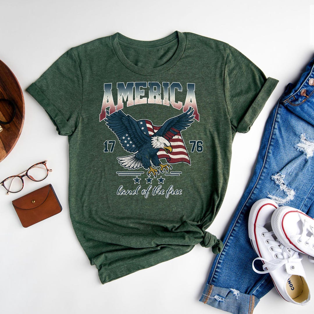 America Land of Free Shirt, Patriotic Man T-shirts, American Eagle ...
