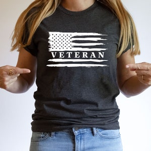 Fourth of July Veteran T-shirt, USA Flag Veteran Shirt, Army Veteran Gift, Veteran Day Shirt, Independence Day Shirt, Proud Veteran Shirt image 3