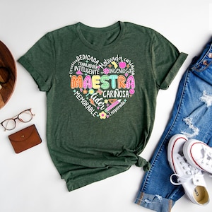 Maestra Teacher Shirt,Spanish Teacher Shirts,Bilingual Teacher Gift,Dual Language T-Shirt,Teacher Appreciation Shirts,Maestra Bilingüe Shirt bild 2