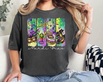 Moletom engraçado do Mardi Gras, camiseta do festival Louisiana Mardi Beads, moletom do Mardi Gras 2024, suéter Fleur De Lis, terça-feira gorda da Louisiana