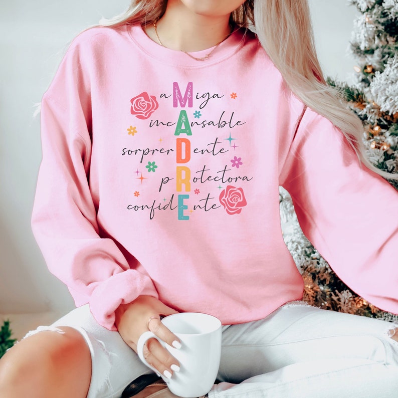 Madre Sweatshirt, Madre Definition Shirts, Latina Mom Sweater, Mother's Day Gift, Latina Mama Dia De Las Madres Shirt, Spanish Mother Tee image 3
