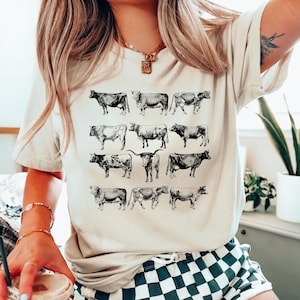 Bluza Western Cows, Funny Cow Tee, Koszulka Farm Life, Bluza Farmer Wife, Koszulka Cow Lovers, Koszulka Cow Crew, Koszulka Farm Animal Gift