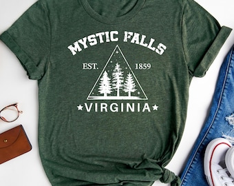 Mystic Falls Shirt, Mystic Falls Virginia Crewneck, Vampire City Shirts, Vampire Lover Shirt, Vampire Fan Gift,  Vampire T-Shirts