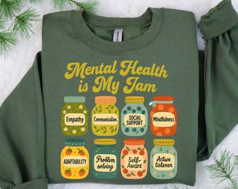 Mental Health In My Jam Shirts, Wellness Teacher Shirt, Social Worker Teacher Tees, Therapist Shirt,  Mental Health Awareness Sweatshirt