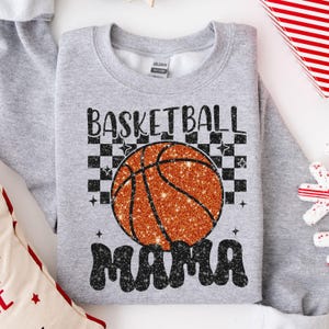 Basketball Mama Shirt, Retro Sport Mom Sweatshirt, Basketball Game Day T-Shirt, Basketball Mom Gift, Cheer Mom Sweater, Not Real Glitter