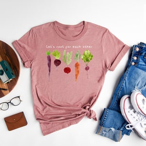 Lets Roots For Each Other Vegetable Shirt, Uplifting T Shirt, Spring T Shirt, Gardening Tee, Turnip Gift, Carrot Outfit, Black Carrot Tee image 3