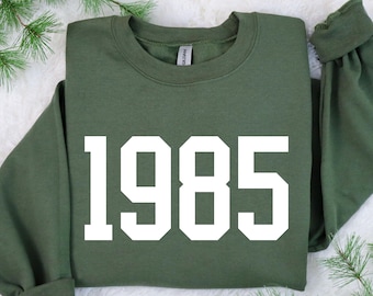 Sweatshirt aangepast jaar, aangepaste shirts verjaardag, gepersonaliseerde verjaardagstrui, T-shirt geboortejaar, verjaardagscadeau voor vriendin
