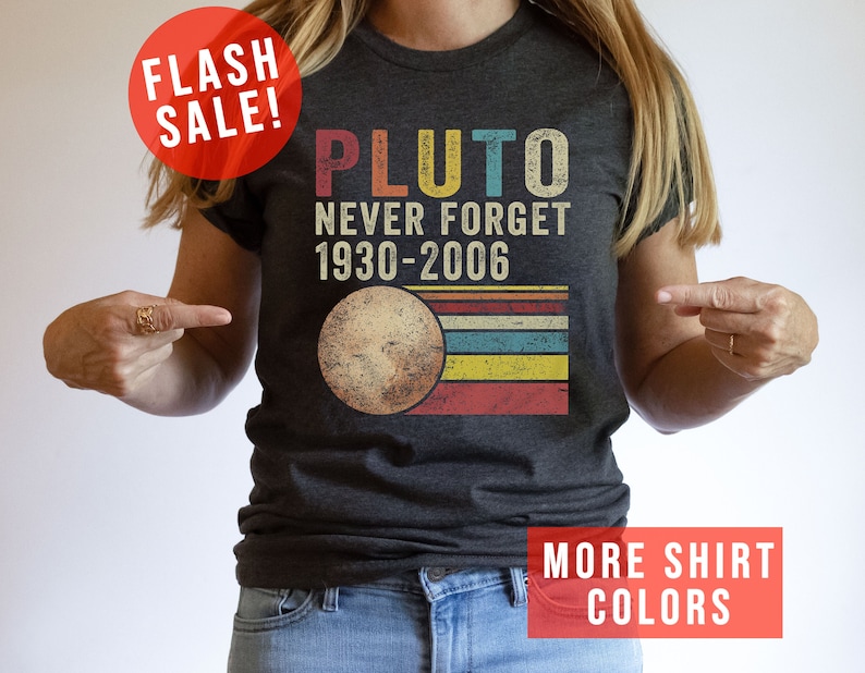 Pluto Never Forget 1936-2006 Planet-sweater, trendy Science-hoodie, shirt Aesthetic Universe, retro Space-T-shirt, trui Astronomy Lover afbeelding 1