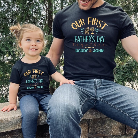 Our First Father’s Day Together Shirt, Custom Dad and Kid Shirt, Father Matching Gift, New Father Gift, Father’s Day Gift, Custom Daddy Tee