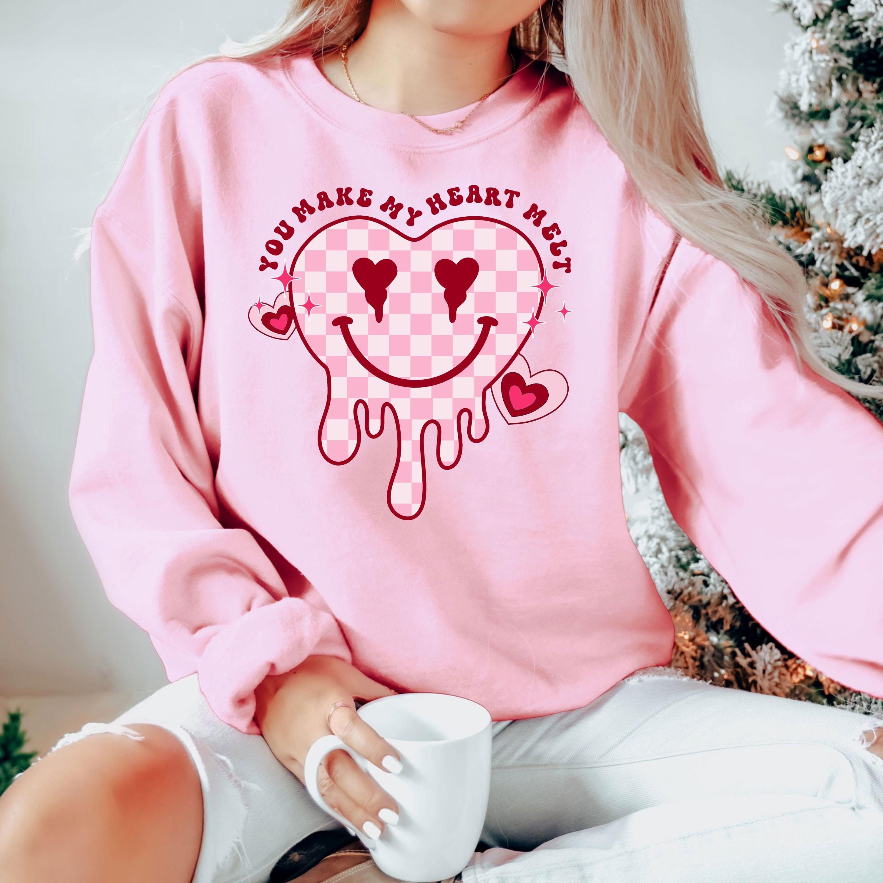 You Make My Heart Melt Sweatshirt, Checkered Heart T-shirt, Retro