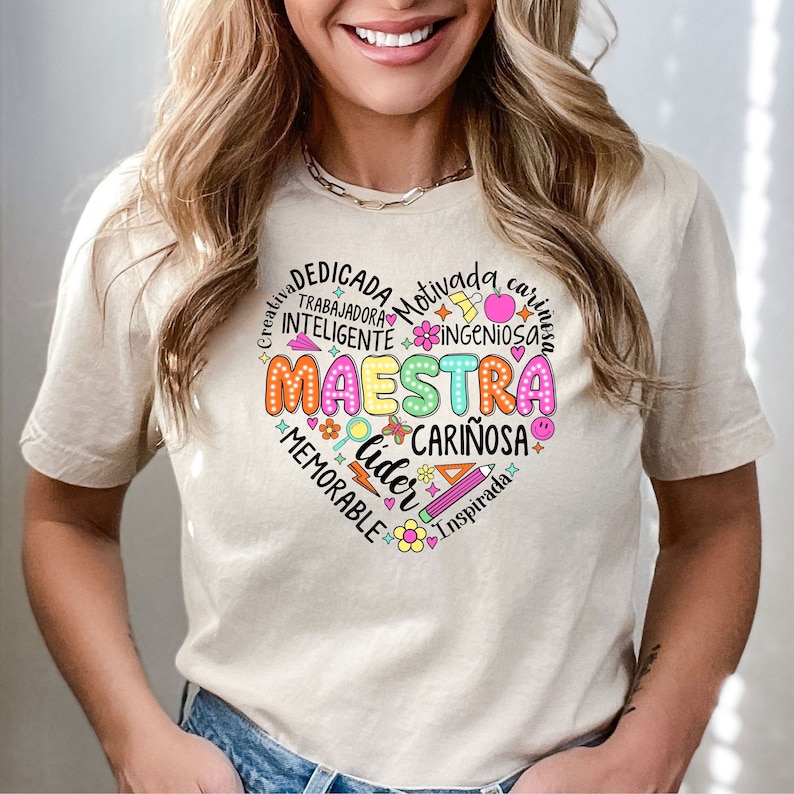 Maestra Teacher Shirt,Spanish Teacher Shirts,Bilingual Teacher Gift,Dual Language T-Shirt,Teacher Appreciation Shirts,Maestra Bilingüe Shirt bild 1