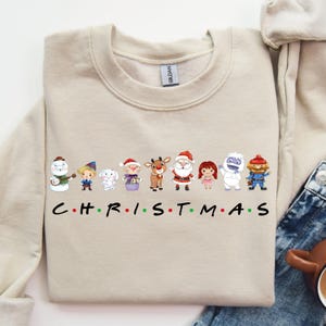 Christmas Friend Sweatshirt, Funny Christmas Party Shirts, Christmas Elf Tee,Holiday Crewneck,Merry Christmas Shirts,Retro Christmas T-Shirt