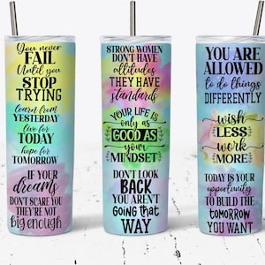 Motivational Tumbler Wrap, Affirmations Tumbler Png, Inspiration Positive Vibes, 20oz Tumbler Sublimation Design, Positive Daily Affirmation