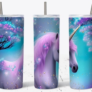 Magic Tumbler Wrap, Magic Unicorns, 20 OZ Skinny Sublimation Wrap Design, Magical Unicorns, Unicorn Tumbler Wrap PNG, unicorn lovers gift