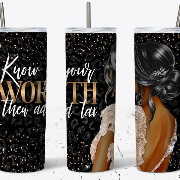 Lady Boss Tumbler Wrap, Boss Lady Motivational Quote Luxury PNG, 20 OZ Skinny Tumbler Wrap Sublimation Design, Inspirational Gift, Fashion