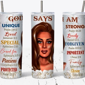 Melanin Girl Magic Motivation | You Are |  Self Love | 20 OZ Skinny Design, Straight & Tapered Sublimation Wrap Design, Bible Tumbler PNG
