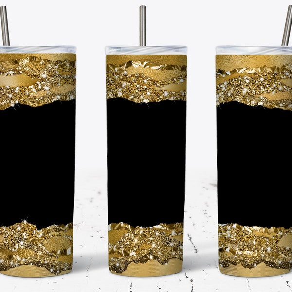 Black Gold Tumbler Wrap, Gold Torn Paper PNG 20 OZ Skinny Tumbler Design, Straight/Tapered Sublimation Wrap Design, Tumbler PNG, Glam Gift