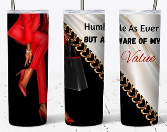20oz Tumbler Luxury PNG Wrap| High Heels Tumbler Designer Bag| Black Girl Woman| Motivational Quote Gift for Her| Fashion Beauty Design