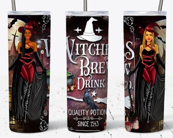 Envoltura para vaso de bruja de 20 oz, diseño delgado, sublimación, brebaje de bruja, PNG, vibraciones de bruja mala, vaso de Halloween, PNG, envoltura, descarga de bruja