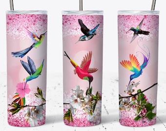 Hummingbird Tumbler PNG, Gift For Her 20 OZ Skinny Tumbler Design - Straight & Tapered Sublimation Wrap Design - Tumbler PNG - Wrap Template