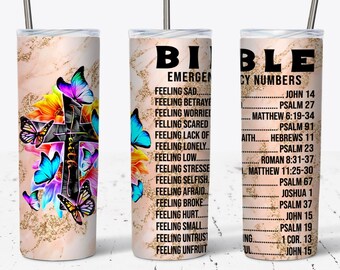 Bibel-Notnummer, Pink Glitter 20 OZ Skinny Tumbler - Gerades und konisches Sublimationsverpackungsdesign - Tumble PNG - Wrap Template