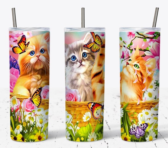 Cute Kittens Tumbler Wrap 20 OZ Skinny Tumbler Design Etsy