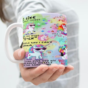 Sarkastische Becherverpackung, beliebte 15 Unzen und 11 Unzen lustige Tasse Sublimationsdesign PNG, Vulgar Becher PNG, lustige Sublimationsdesigns, lustiges Einhorn PNG, Snarky Bild 3