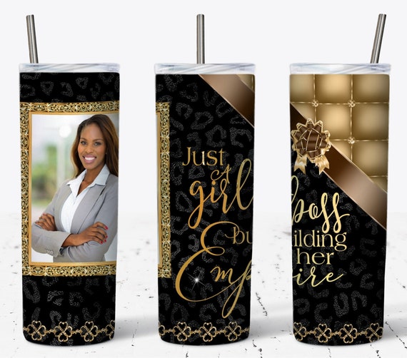 BOSS LADY PNG, Photo Tumbler Png, Boss Lady Png, Photo Skinny Tumbler Design Png, Picture Tumbler Wrap, Custom Photo Tumbler Wrap Gift