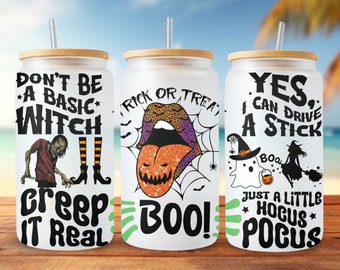 Halloween Libbey PNG, Funny Libbey PNG, 16oz Libbey Glass Can Design, Sublimation png, Spooky Digital File, Libbey Cup, Fun PNG Gift