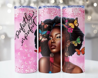 Black Queen Tumbler Wrap, perfect imperfecte Tumbler Wrap, 20oz skinny Tumbler-sublimatieontwerp, melanine, zwarte vrouw png PNGEgg