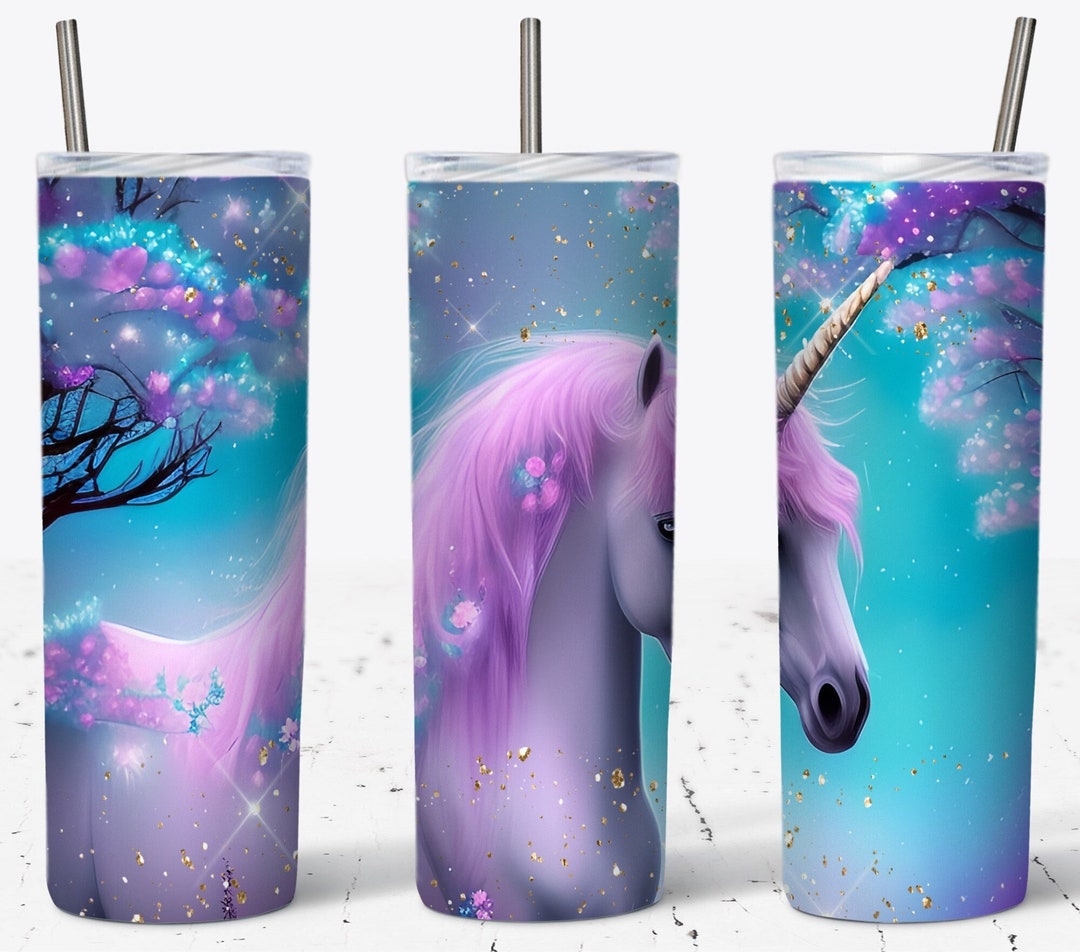 Magic Tumbler Wrap, Magic Unicorns, 20 OZ Skinny Sublimation Wrap Design, Magical Unicorns