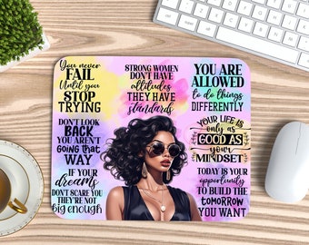 Black Queen PNG, Melanin Mouse Pad PNG, Mouse Pad PNG Sublimation, Afro girl png, motivation mouse pad, black woman inspirational gift, boho