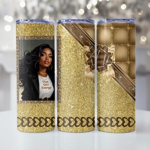 Add Photos Tumbler Wrap, Boss Lady Tumbler PNG,  20 Oz Sublimation Skinny Tumbler, Picture Tumbler Wrap, Custom Photo Tumbler Wrap