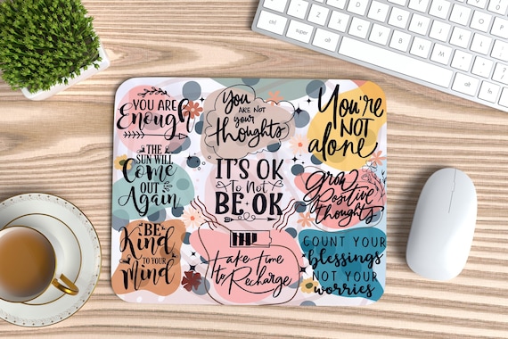 Mental Health PNG, Motivational Mouse Pad PNG, Mouse Pad PNG Sublimation, Inspirational png, Boho mouse pad png gift, it's ok to not be ok